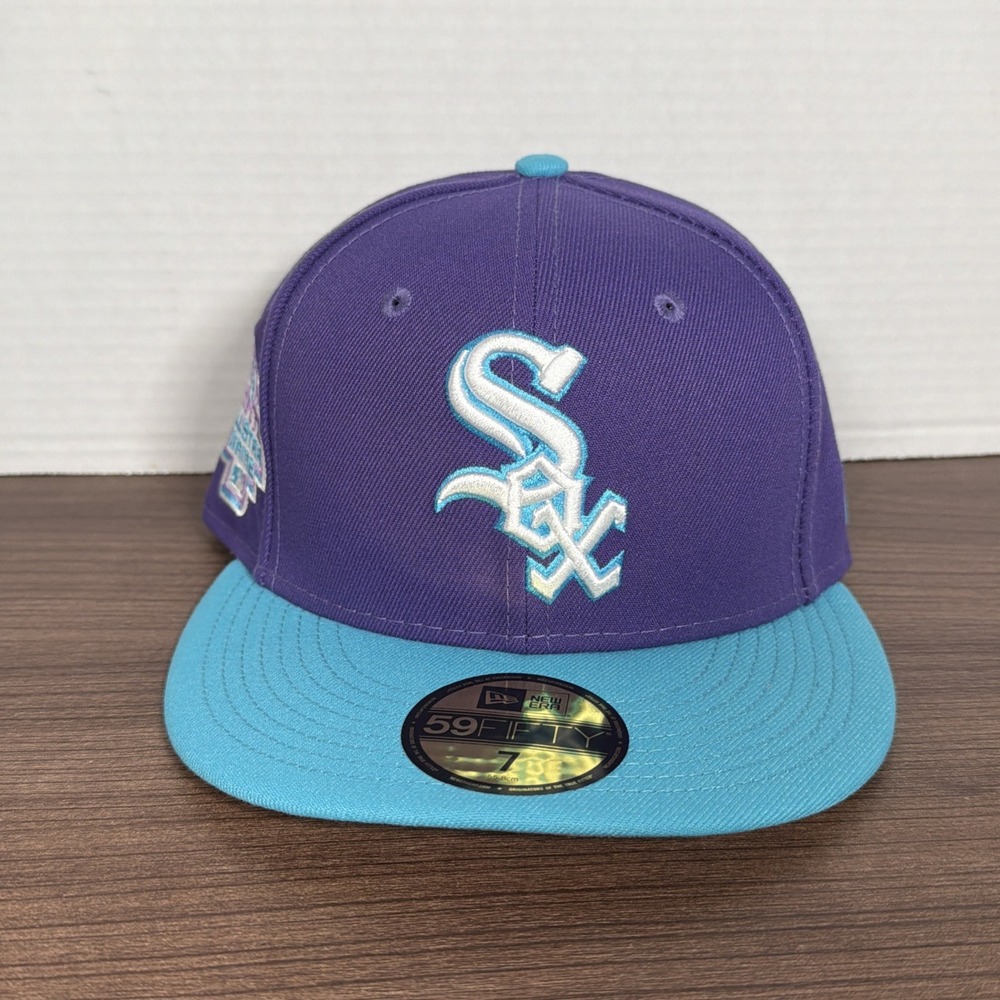 New CHICAGO WHITE SOX NEW ERA 59FIFTY PURPLE VISE 2003 ALL STAR GAME PATCH Sz 7